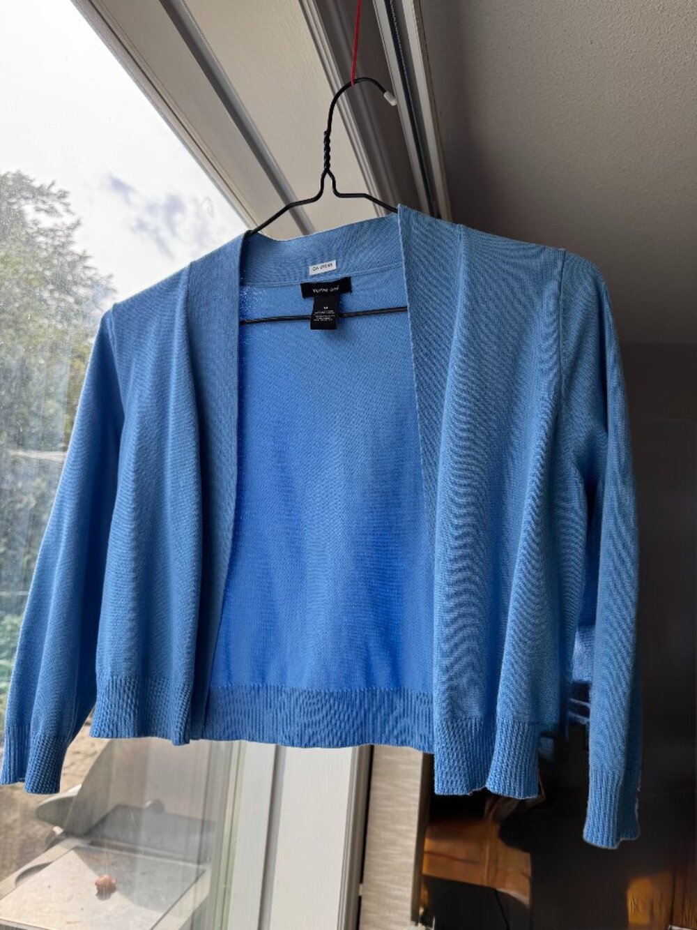 Verve ami Blue Open Front Knit Cardigan Sweater M